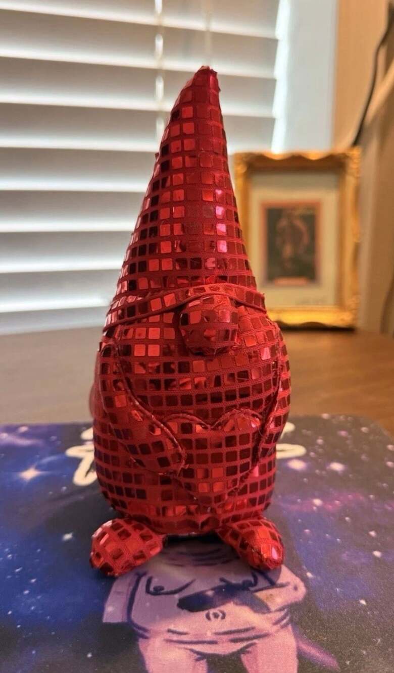 Target Red Disco Ball Valentine Fabric Gnome